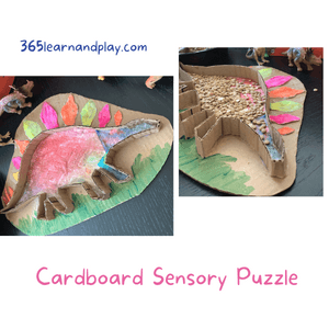 Recycled crafts for kids: sensory puzzle made from cardboard